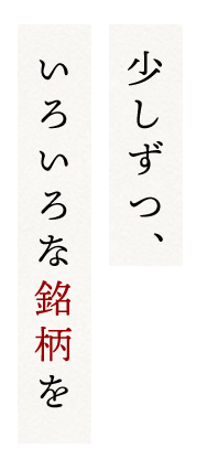 少しずつ、いろいろな銘柄を